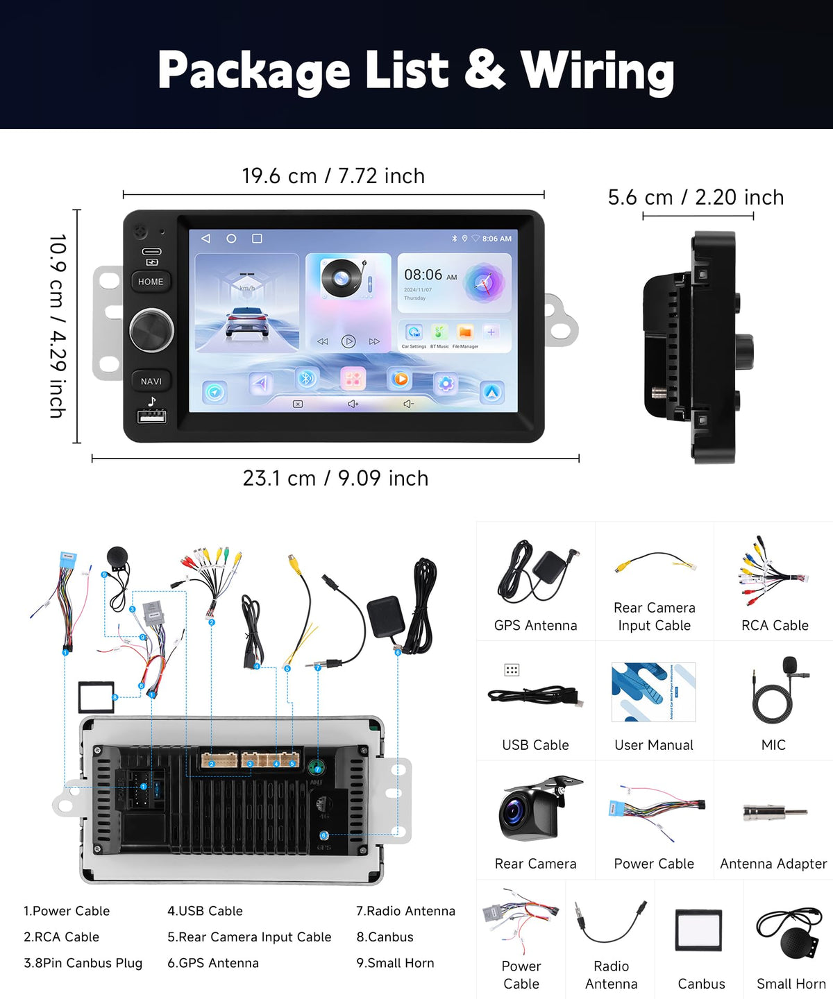 METEESER steering wheel controls learnable buttons for convenient operation