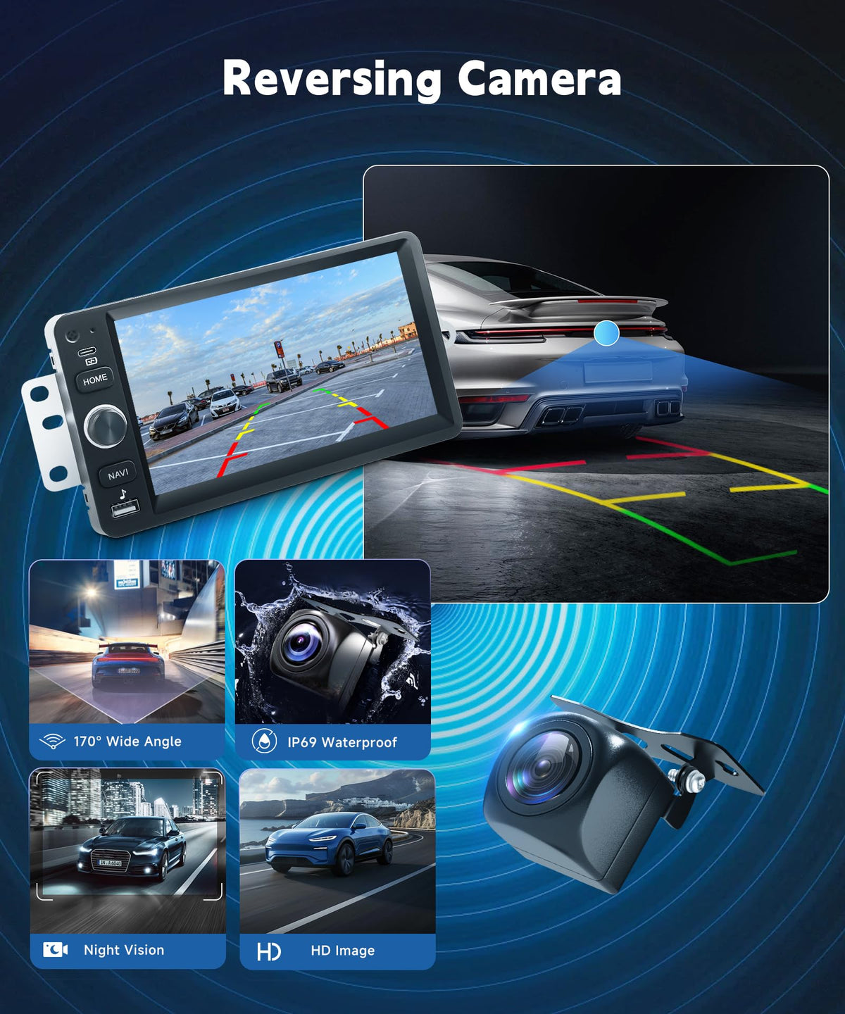 METEESER 7-inch IPS touchscreen delivers clear visuals during daytime driving