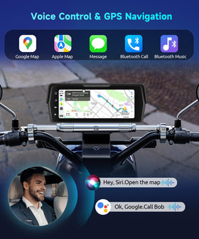 METEESER dash cam IPS screen close-up showing bright colors and touch controls.