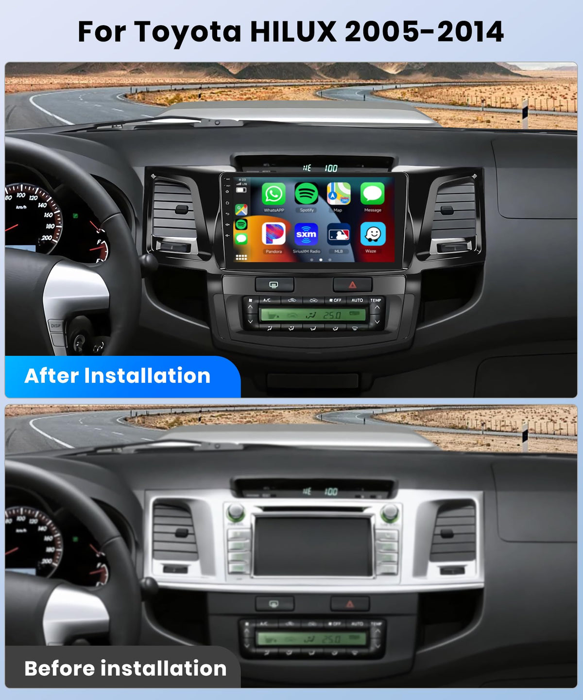 METEESER wireless CarPlay and Android Auto enable effortless phone mirroring.