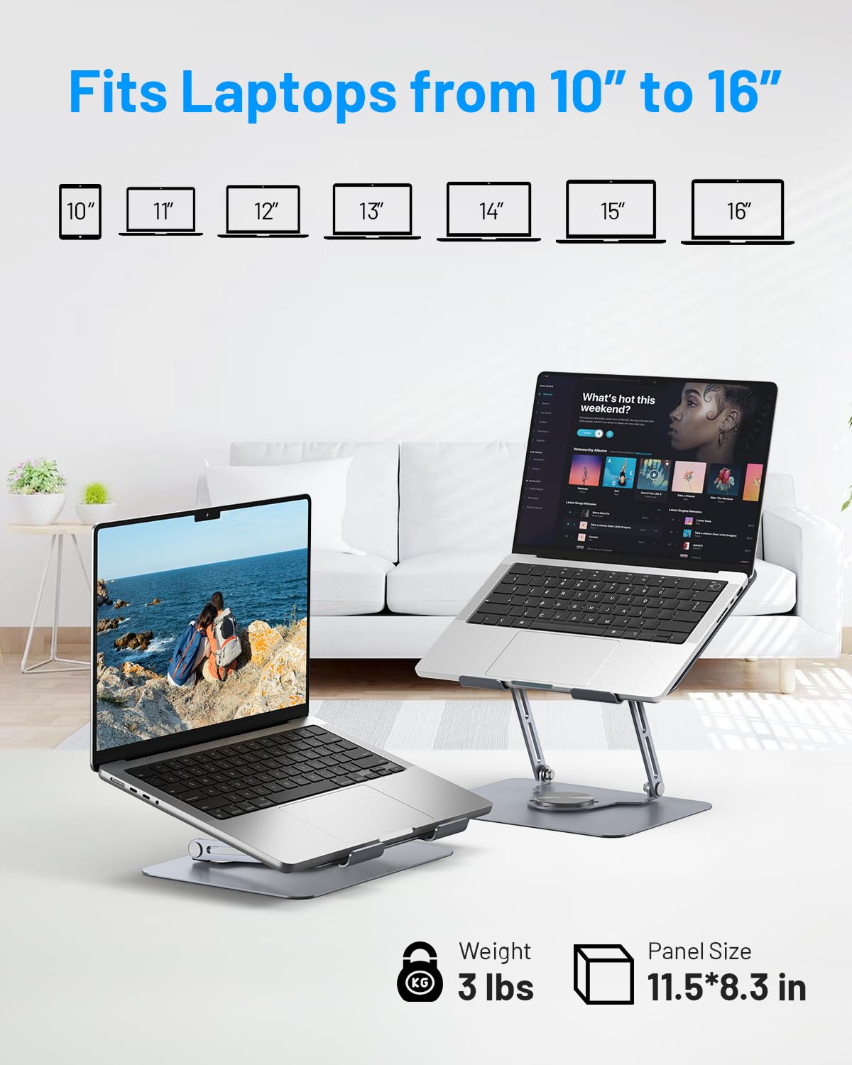 MetFut compatible with 15.6-inch laptops providing sturdy support