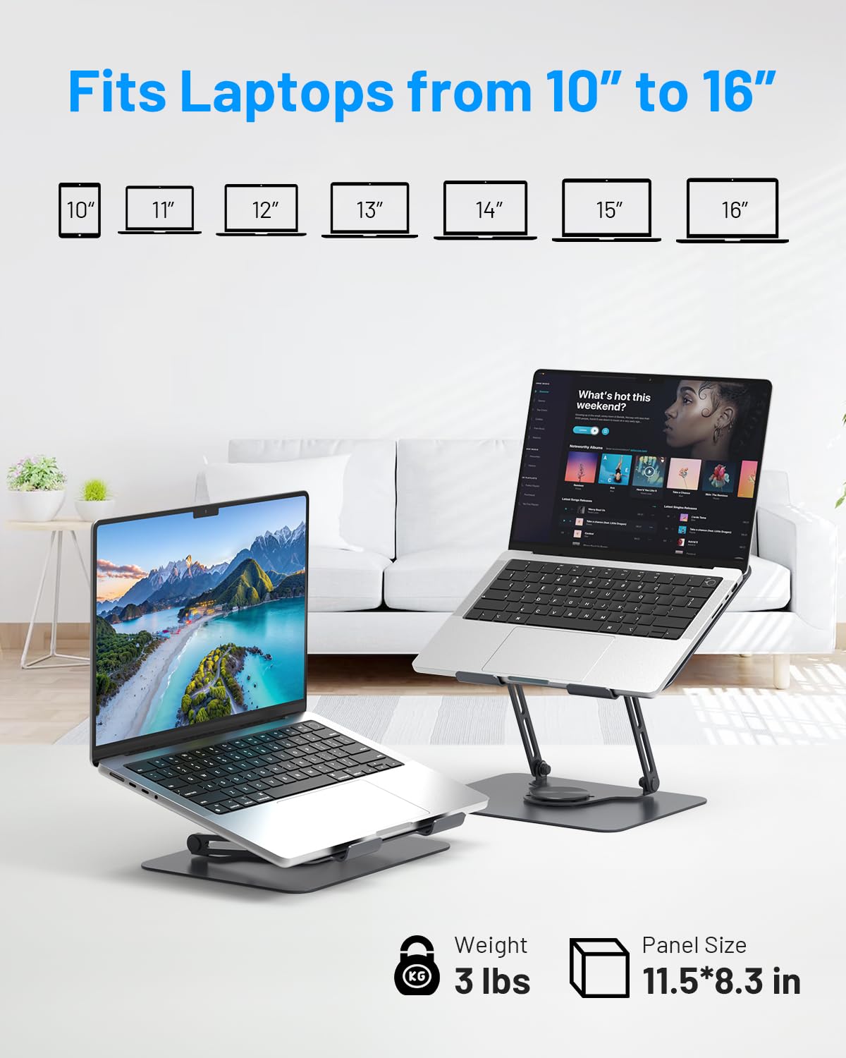 MetFut ergonomic laptop stand adjusts height and angle for comfort