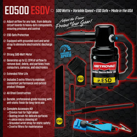 METROVAC ED-500-ESDV grounded wrist strap protects sensitive gear