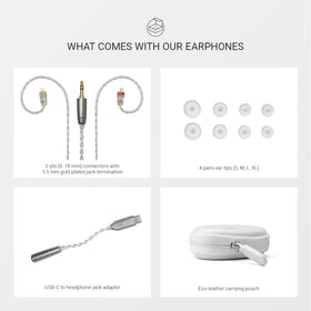 Meze Audio Alba ergonomic in-ear design shown for secure wear