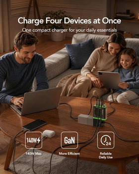 MFish E-Rhino ports close-up of three USB-C and one USB-A, shows flexible connections
