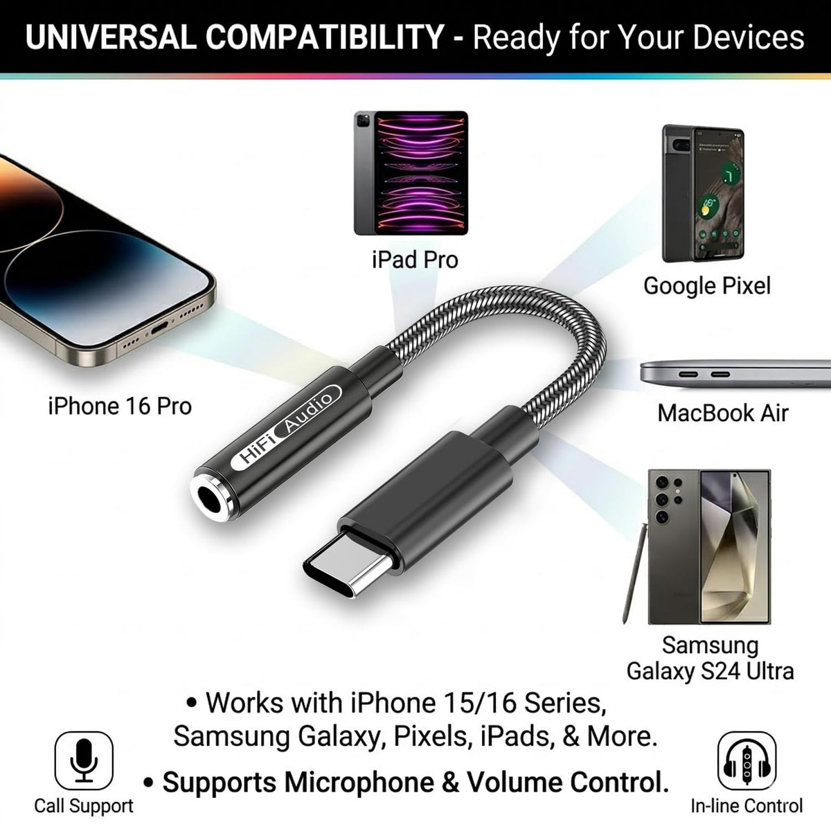 mfreeo built-in DAC in a compact shell for clear calls and audio