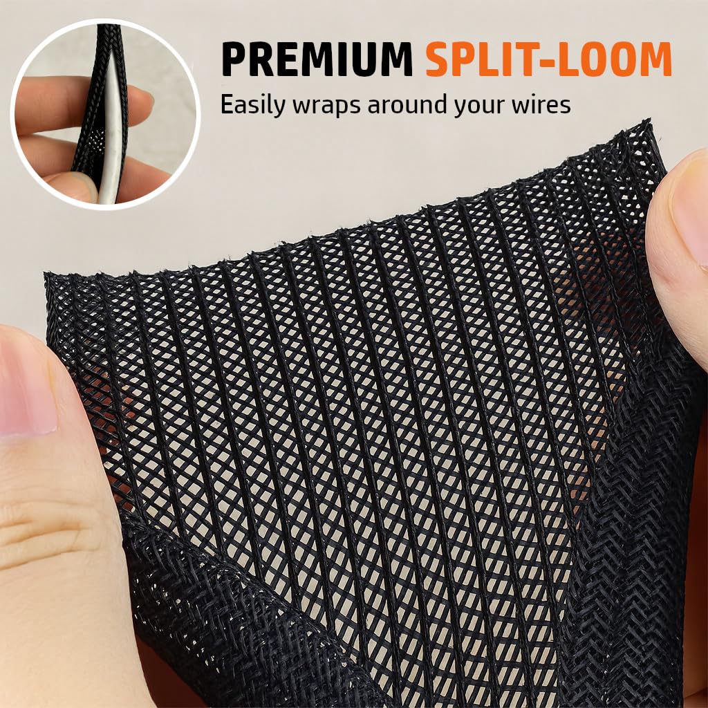MGI SpeedWare braided loom provides heat resistance for high-temp automotive and home cables.