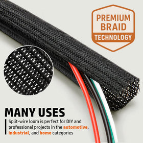 MGI SpeedWare 10 ft half-inch sleeve for long-run protection and tidy cable management.
