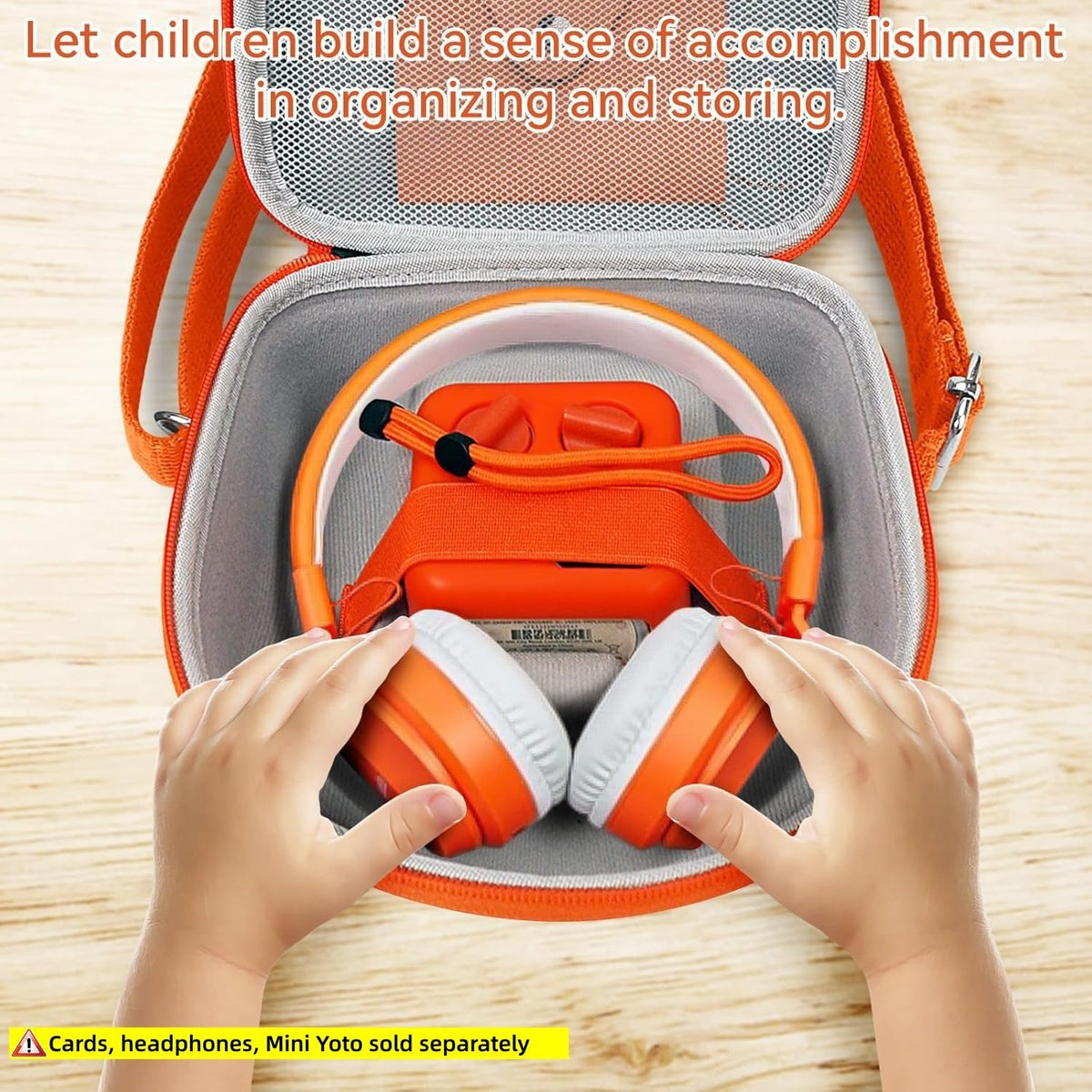 MGZNMTY case inside backpack showing compact size and travel readiness