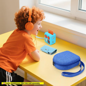 MGZNMTY case open with Yoto Mini and headphones neatly stored for easy access