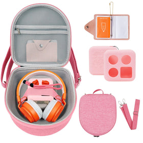 MGZNMTY front view of pink hard case showing compact travel-ready protection