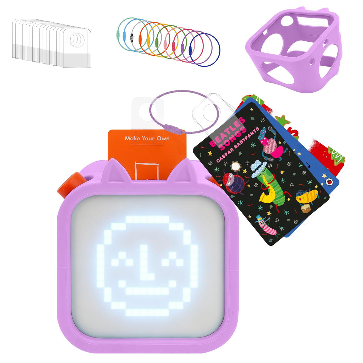 MGZNMTY silicone case for Yoto Player purple with cat-ear design protects and personalizes playtime.