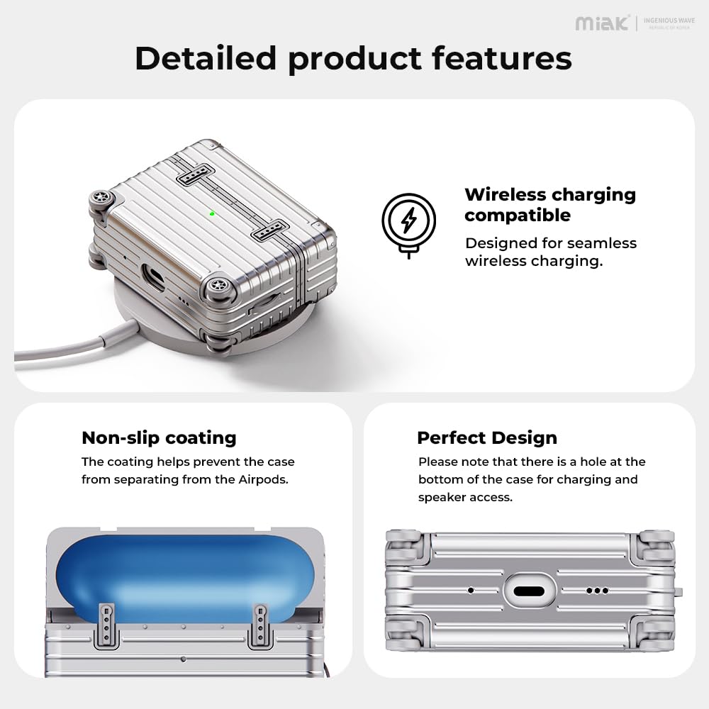 Miak AirPods Pro 3 case is lightweight and includes a carabiner.