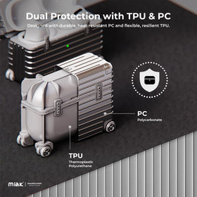 Miak AirPods Pro 3 case exterior is shockproof and scratch-resistant for travel.