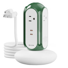 MiaoLab power strip tower with USB-C ports delivering fast charging for laptops and phones.