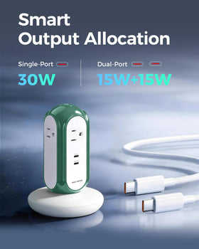 MiaoLab power strip tower vertical outlets keep cords accessible and organized.