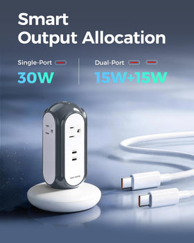 MiaoLab power strip with 6.6ft cord keeps outlets reachable