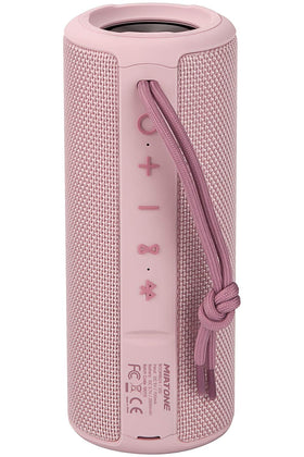 MIATONE front view of pink speaker showing design and clear audio benefit