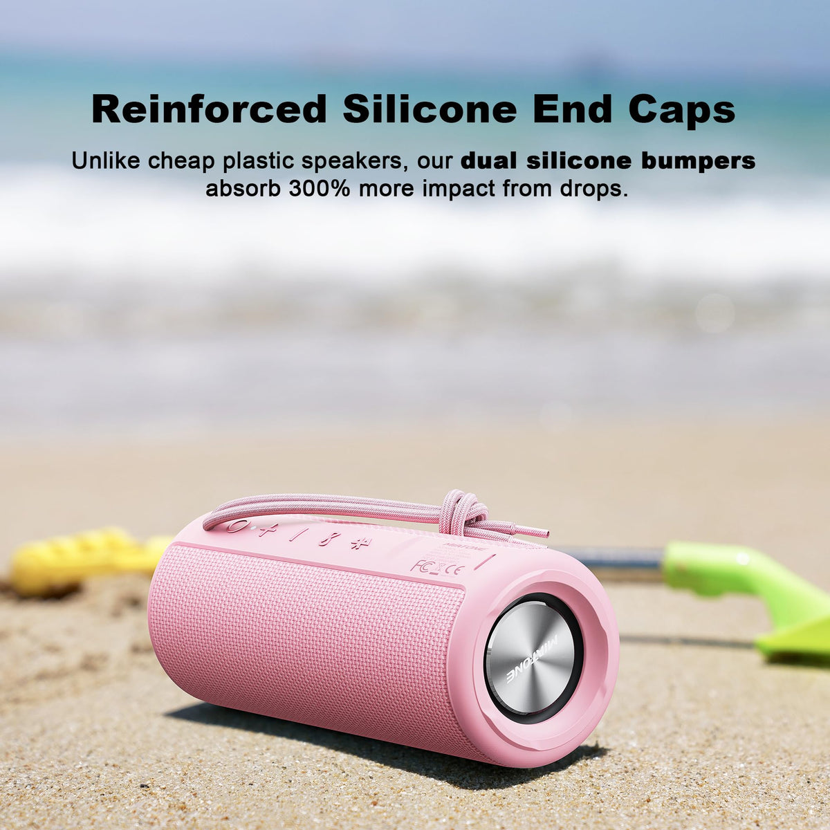 MIATONE silicone end cap detail highlighting shock absorption benefit