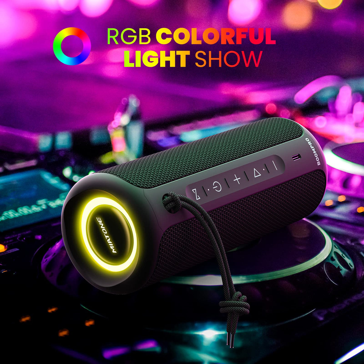 MIATONE RGB lights illuminated creating vibrant party atmosphere