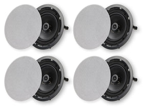 Micca Architecture Series 8in speaker pair showing discreet in-ceiling installation