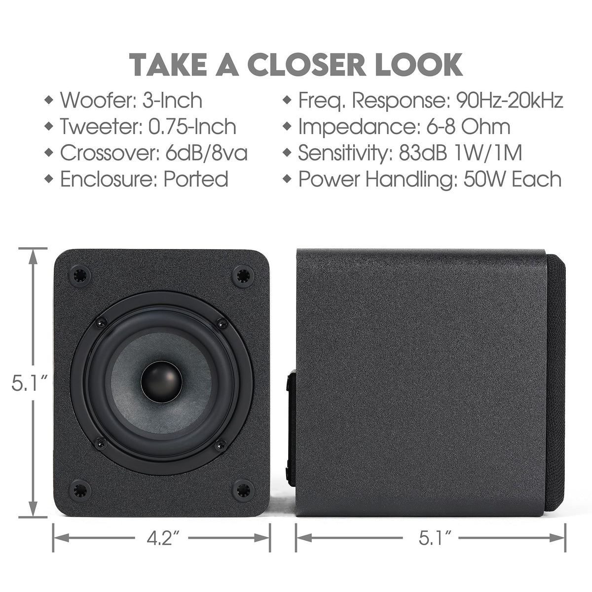 Micca COVO-S requires amplifier; ideal as bookshelf or center channel.