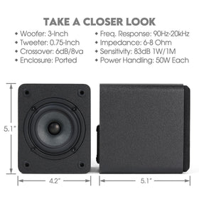 Micca COVO-S requires amplifier; ideal as bookshelf or center channel.