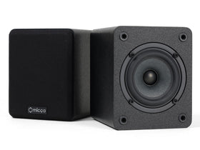 Micca COVO-S compact speaker with 3-inch woofer and 0.75-inch tweeter delivering warm, clear tones.