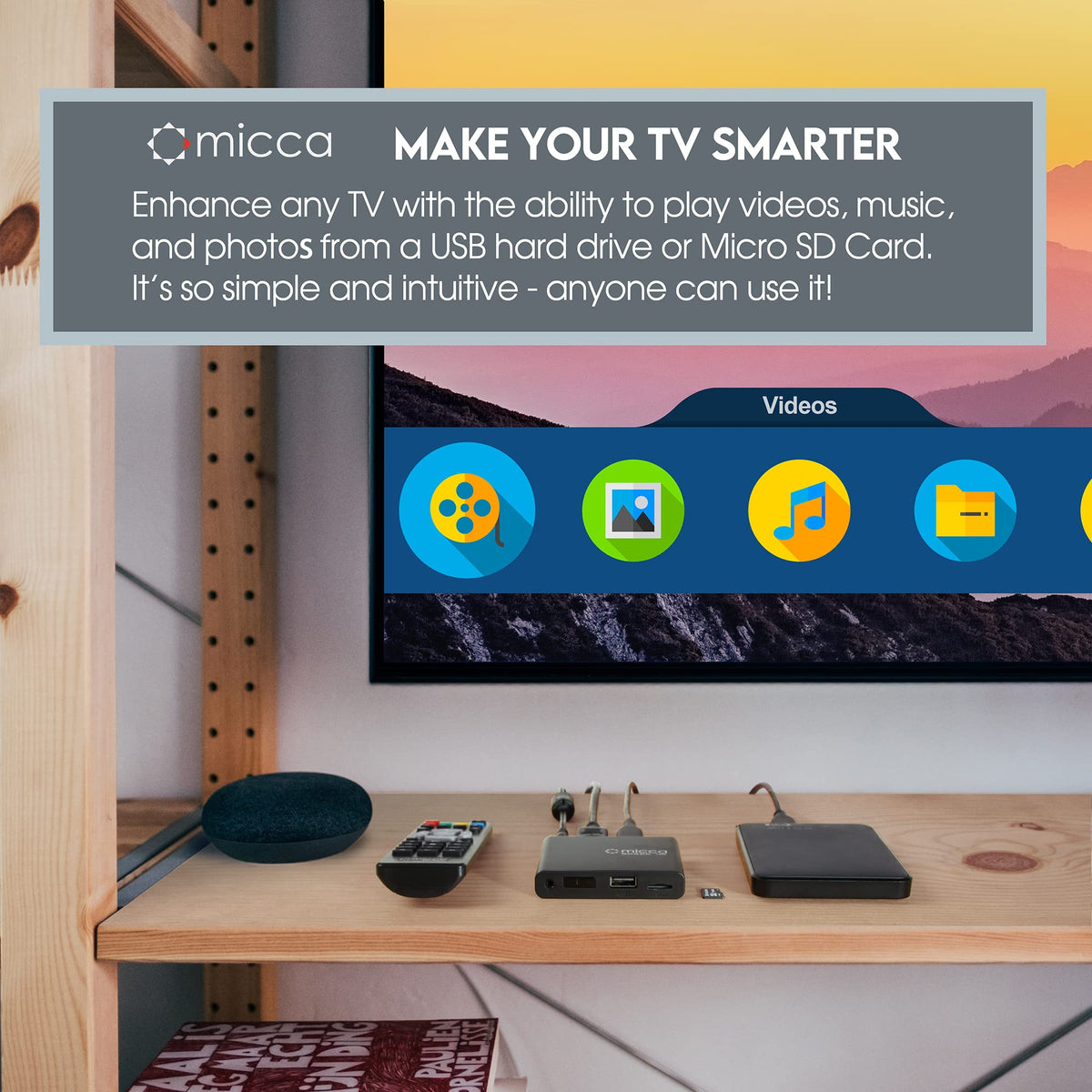 Micca G3 back panel with HDMI, composite AV and USB ports for broad compatibility