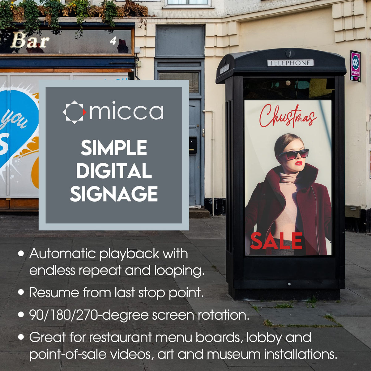 Micca G3 next to remote showing compact size and space-saving installation benefit