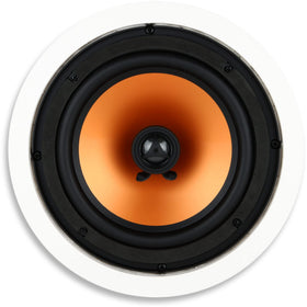 Micca M-8C 8-inch woofer close-up for deep bass and seamless room integration