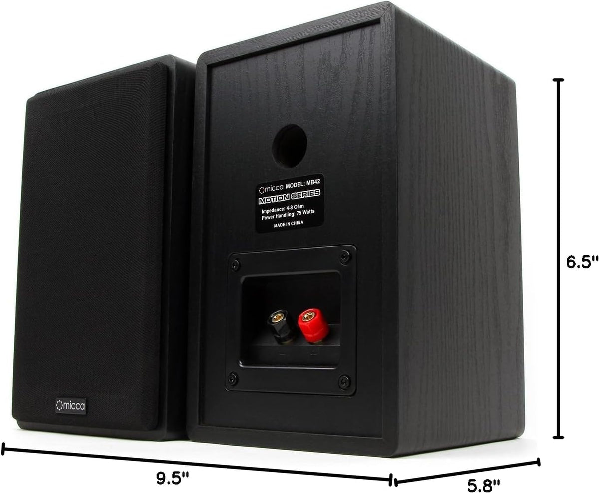 Micca MB42 ported enclosure extends bass response with low distortion.