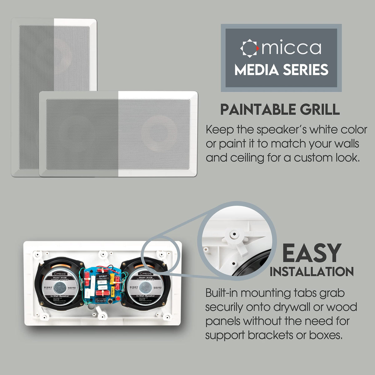 Micca M-CS pivoting 1 inch silk dome tweeter for precise imaging