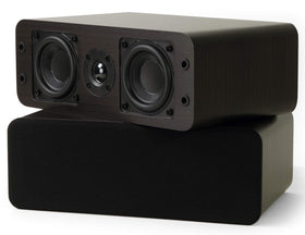 Micca OoO close-up of 0.75-inch silk tweeter and grille, delivers clear highs and detailed vocals