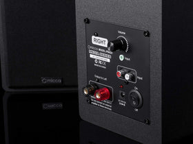 Micca PB42X tweeter close-up shows silk dome precision.