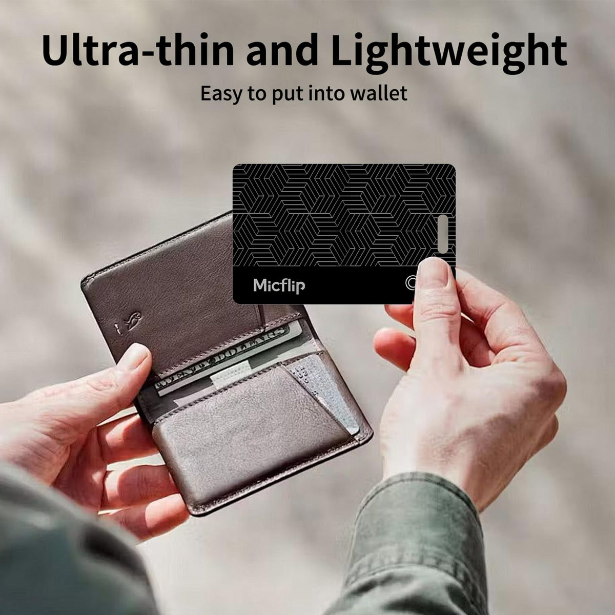 MICFLIP thin card tracker fits wallet slots without adding bulk