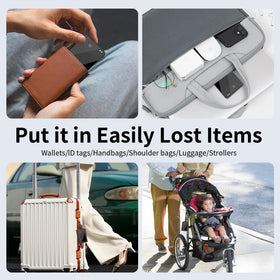 MICFLIP wallet tracker in use on luggage for quick spot checks