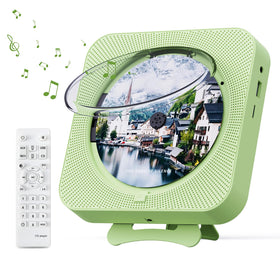 MICOCIOUS front view in green showing disc tray and LCD for clear playback control