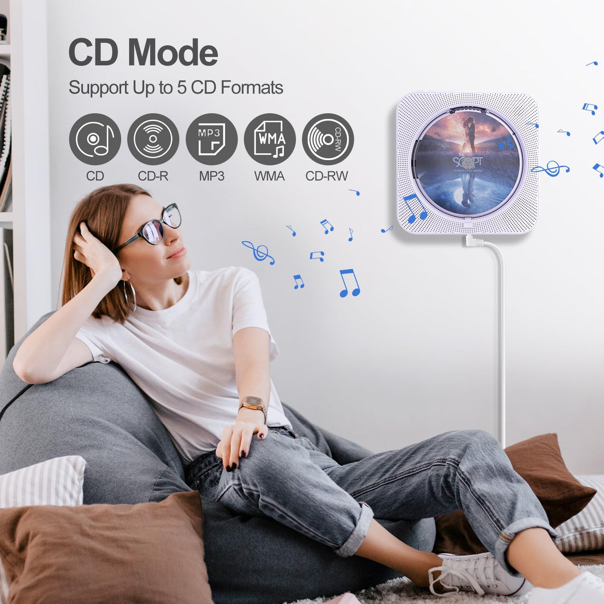 MICOCIOUS side ports displaying USB and TF slots for flexible playback