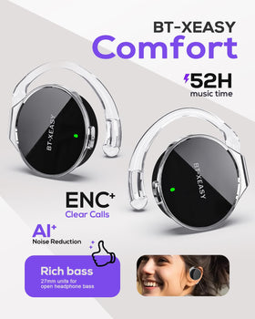Micool side profile on-ear ready to wear illustrating lightweight, non-restrictive fit