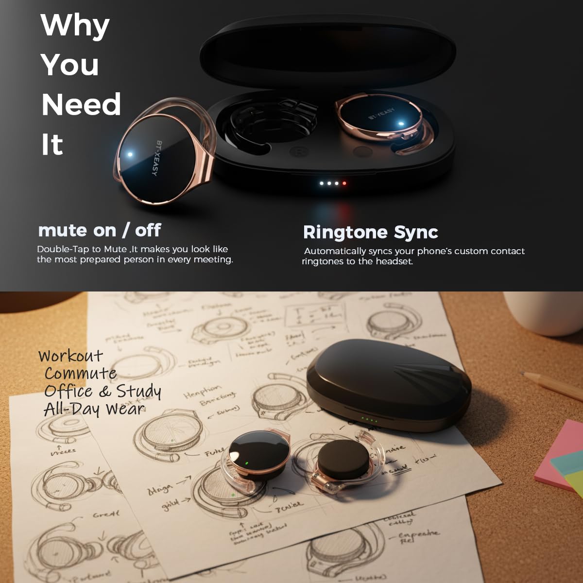 Micool water-drop clip design ideal for sport activities and secure wear