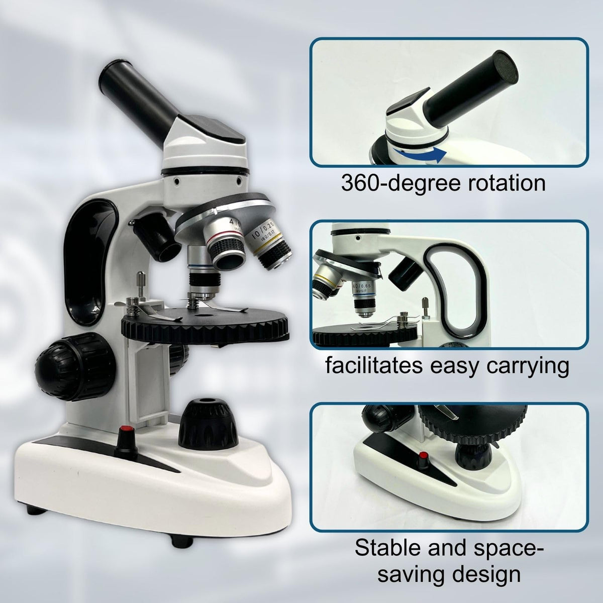 MicroMarvels coaxial focus for quick coarse and precise fine tuning.