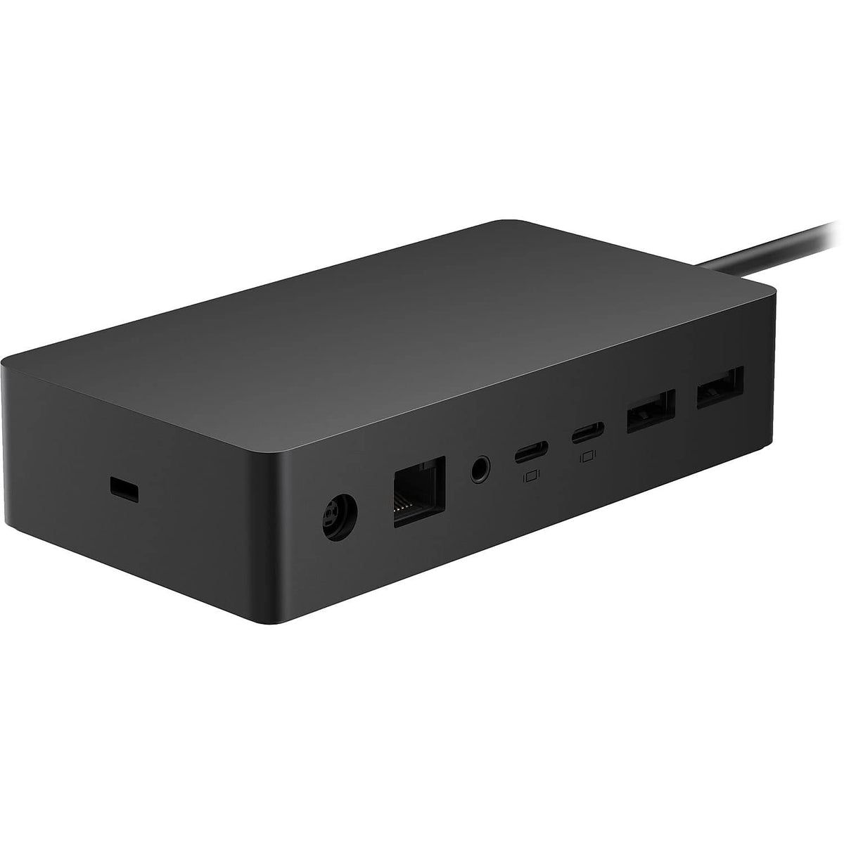 Microsoft Surface Dock 2 front USB-C ports for quick connectivity.