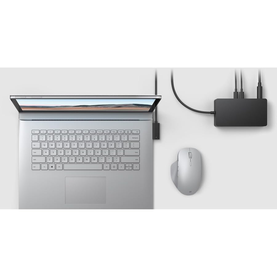 Microsoft Surface Dock 2 ports layout emphasizes six USB ports for peripherals.
