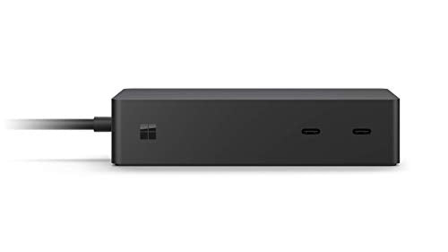 Microsoft Surface Dock 2 Renewed dual-monitor setup enables 4K displays.