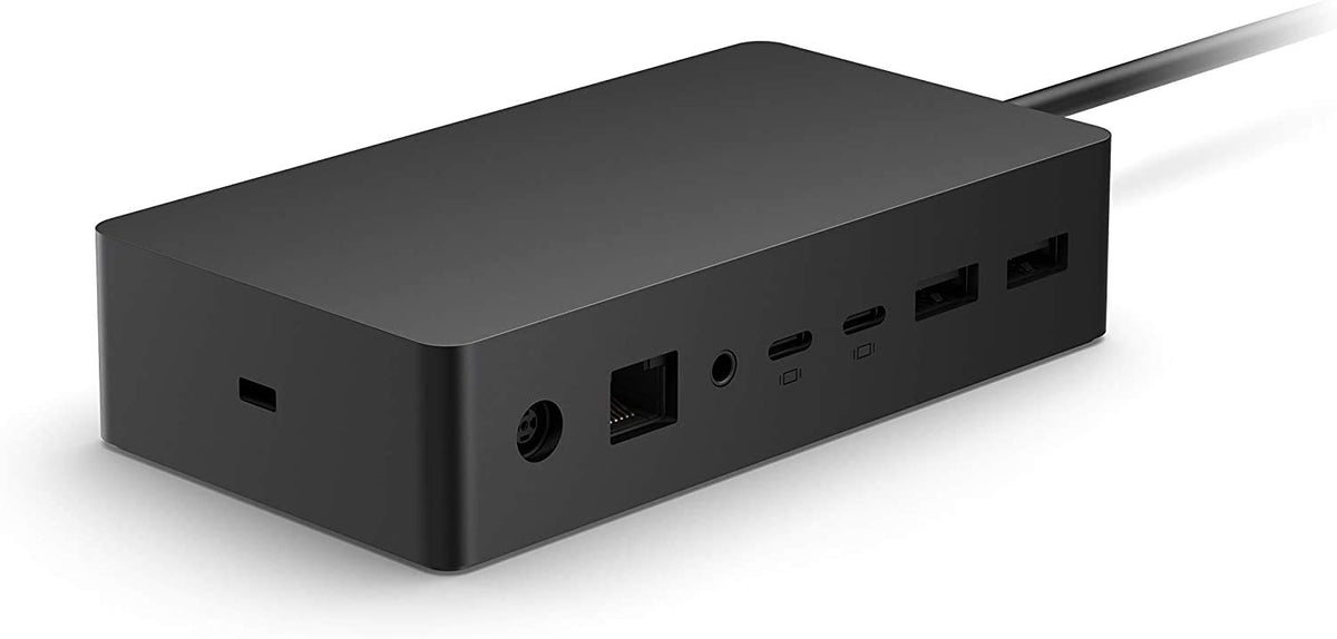 Microsoft Surface Dock 2 Renewed 199W power and extended Surface Connect cable.