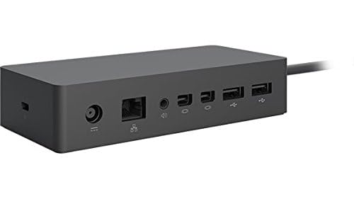 Microsoft Surface Dock on desk setup demonstrates instant desktop conversion.