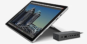 Microsoft Surface Dock audio out port for calls and media playback.