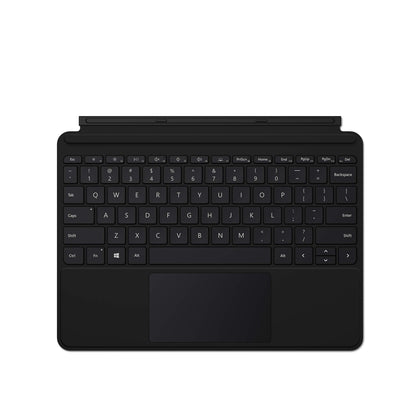Microsoft Surface Go Type Cover front view showing keyboard and sleek profile for portable productivity