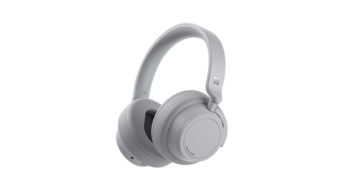 Microsoft Surface Headphones 2 light gray front view for immersive sound